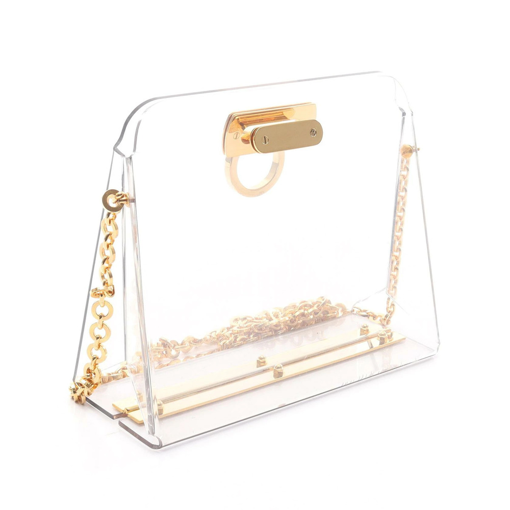 Salvatore Ferragamo Tone Clear Gold Shoulder Gancini Bag